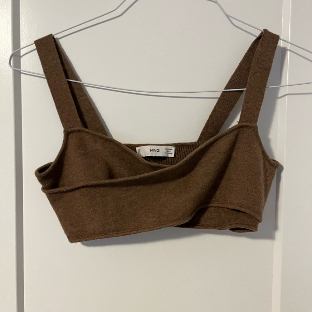 Mango Brown Asymmetrical Crop Bandeau